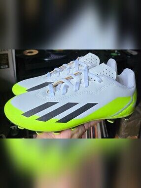 Sz 4.5 Big Kids ADIDAS CRAZYFAST.4 FXG Low Crazyrush White/Core Black/Lucid Lemo